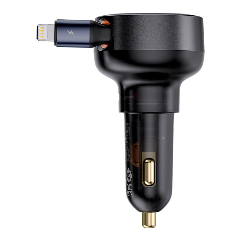 Baseus 60W Dual Type-C Car Charger with Built-in Cable (PD QC Fast Charging | Model CCTXP-CC)