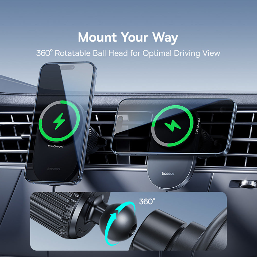 Baseus PrimeTrip VC2 Pro Cooling Magnetic Wireless Charging Car Mount Qi2.2
