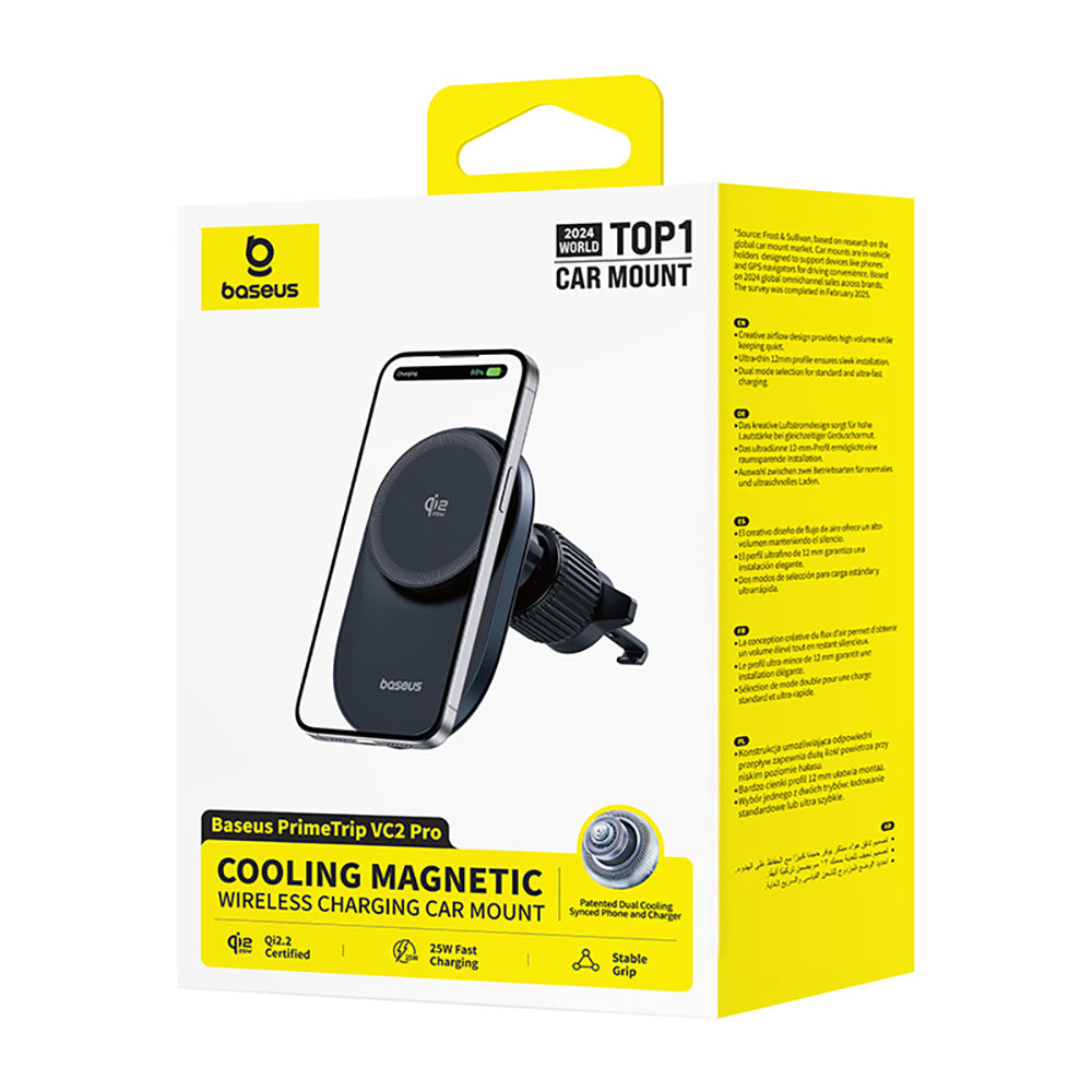 Baseus PrimeTrip VC2 Pro Cooling Magnetic Wireless Charging Car Mount Qi2.2