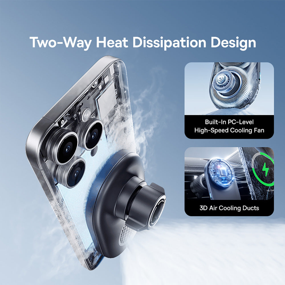 Baseus PrimeTrip VC2 Pro Cooling Magnetic Wireless Charging Car Mount Qi2.2