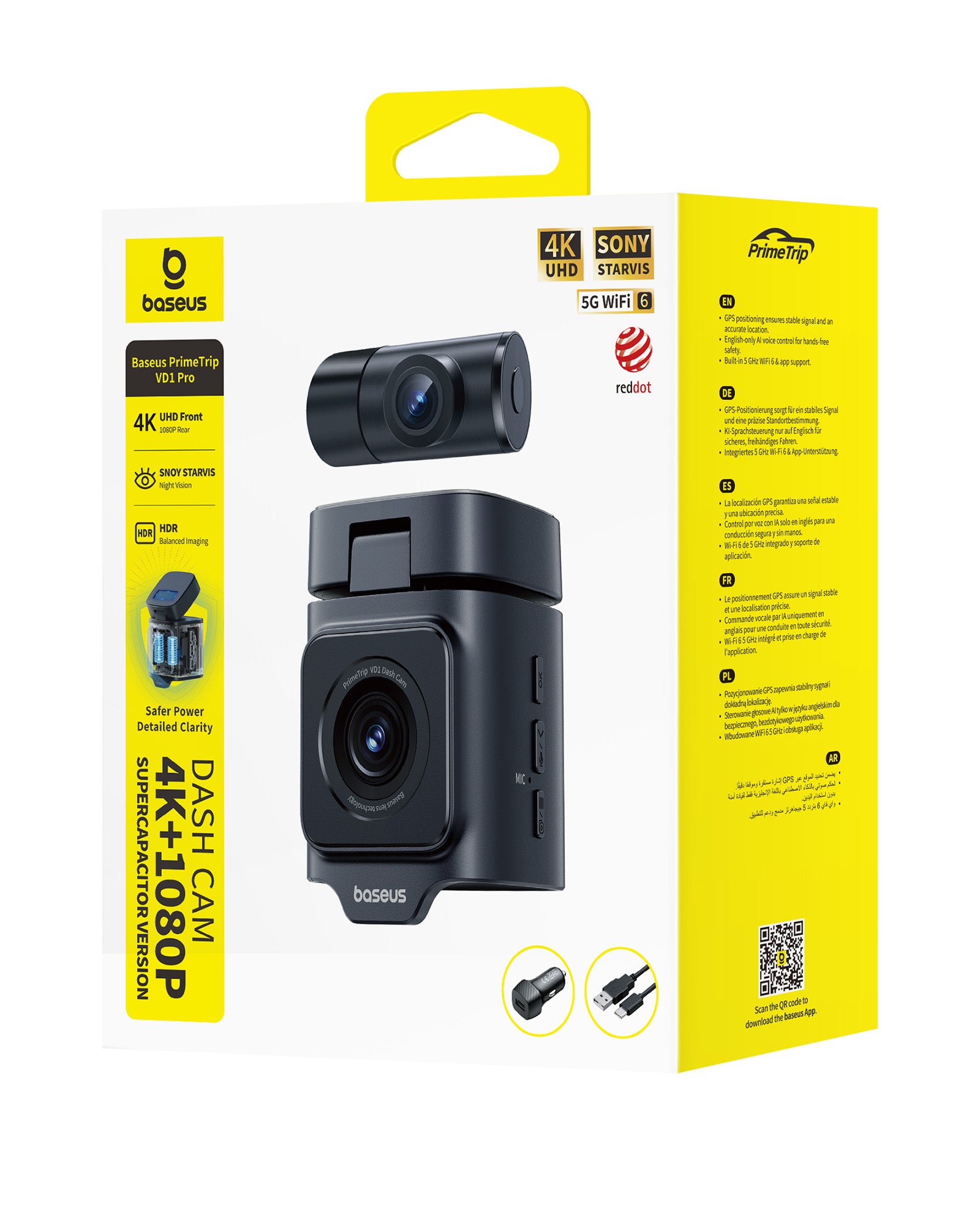 Baseus PrimeTrip VD1 Pro Dash Cam 4K+1080P