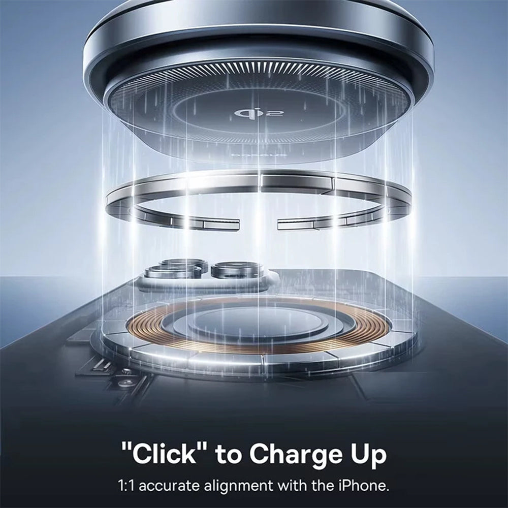 Baseus PrimTrip VC1 Pro Magnetic Wireless Charging Car Mount (QI2 Certified | 15W Fast Charge | Built-in Cooling Fan)