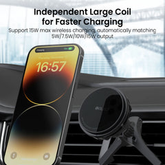 iQuick Magnetic Car Mount Charger with Cooling Semiconductor Radiator 15W Black