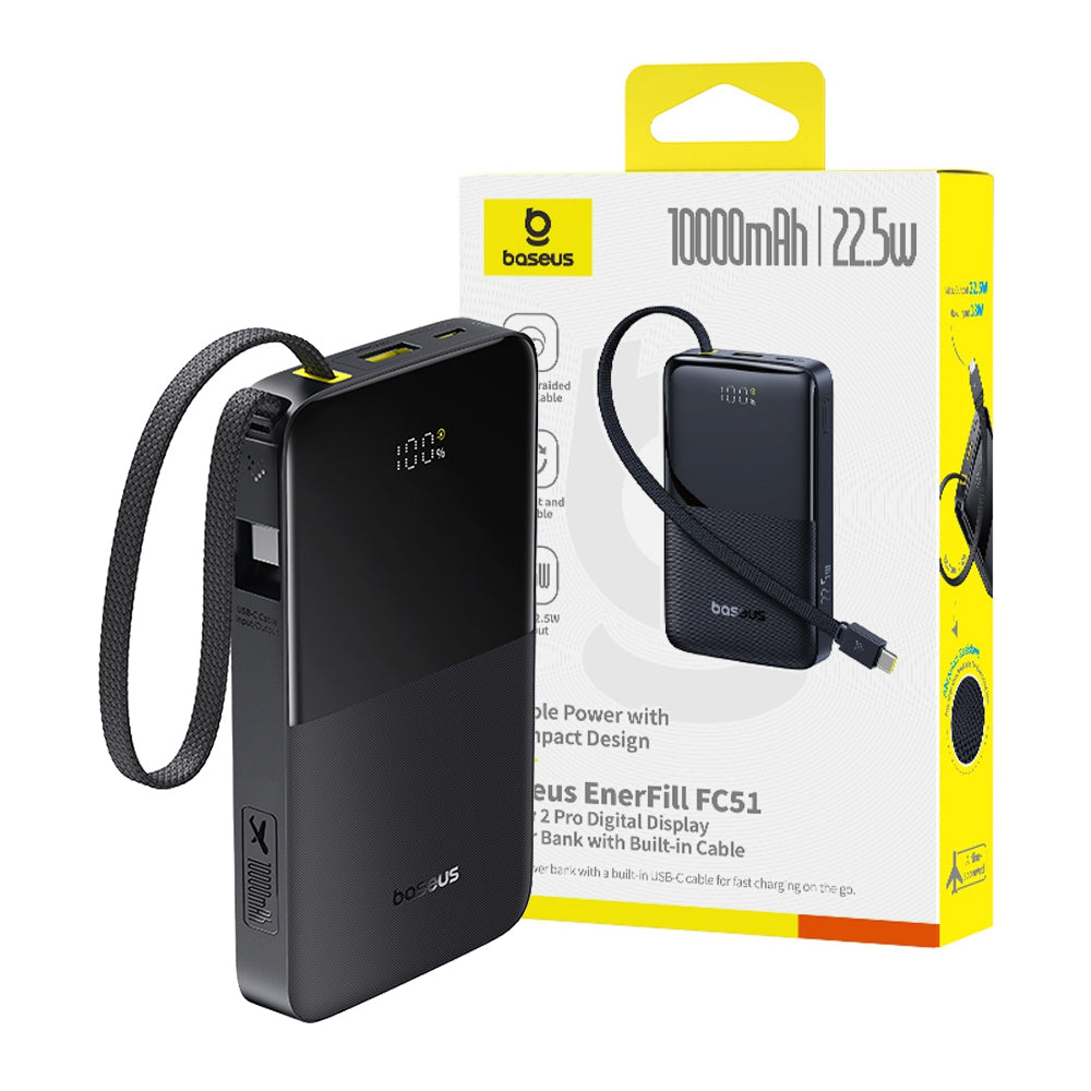 Baseus EnerFill FC51 Bipow2 Pro Power Bank 10000mAh 22.5W with Built-in Cable (Cosmic)