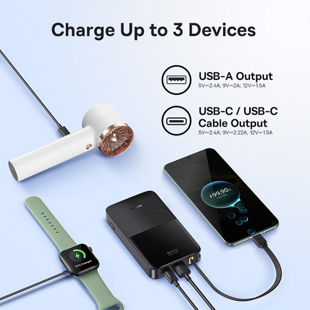 Baseus EnerFill FC51 Bipow2 Pro Power Bank 10000mAh 22.5W with Built-in Cable (Cosmic)