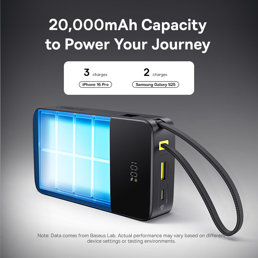 Baseus EnerFill FC51 Bipow2 Pro Power Bank 20000mAh 22.5W with Built-in Cable (Cosmic) (Copy)