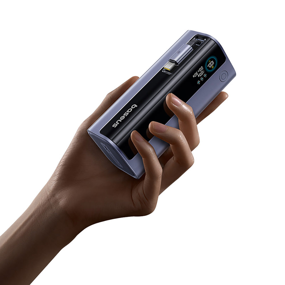 Baseus EnerGeek GR11 10000mAh 100W Power Bank with Retractable USB-C Cable – Space Grey