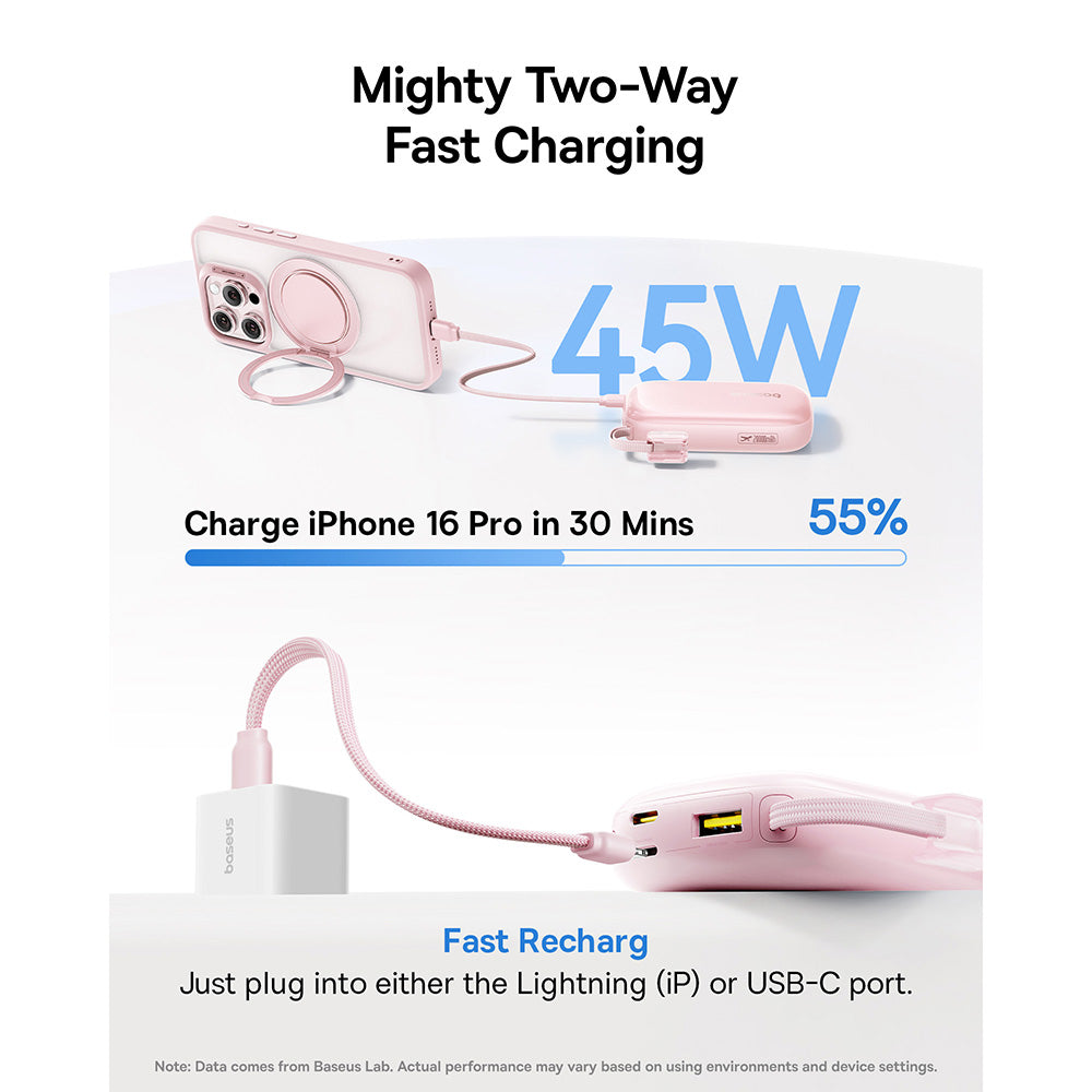 Baseus EnerFill FC21 Qpow 3 Ultra 45W Power Bank with Detachable Cable