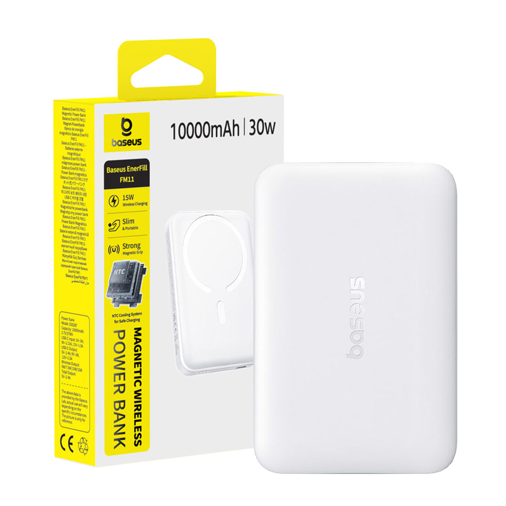 Baseus EnerFill FM11 Magnetic Power Bank 10000mAh 30W - Moon White