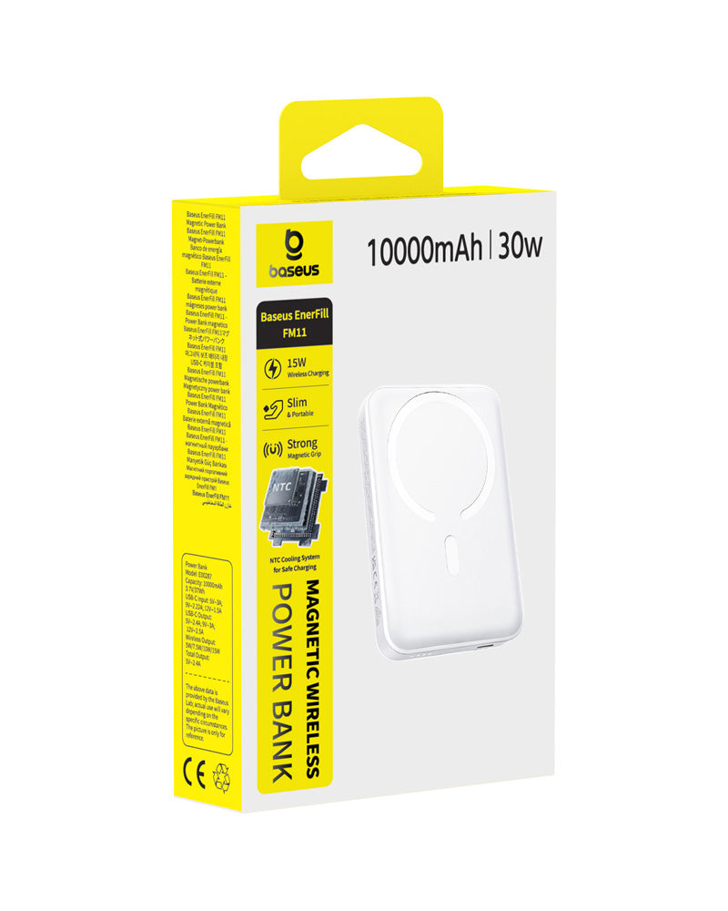 Baseus EnerFill FM11 Magnetic Power Bank 10000mAh 30W - Moon White