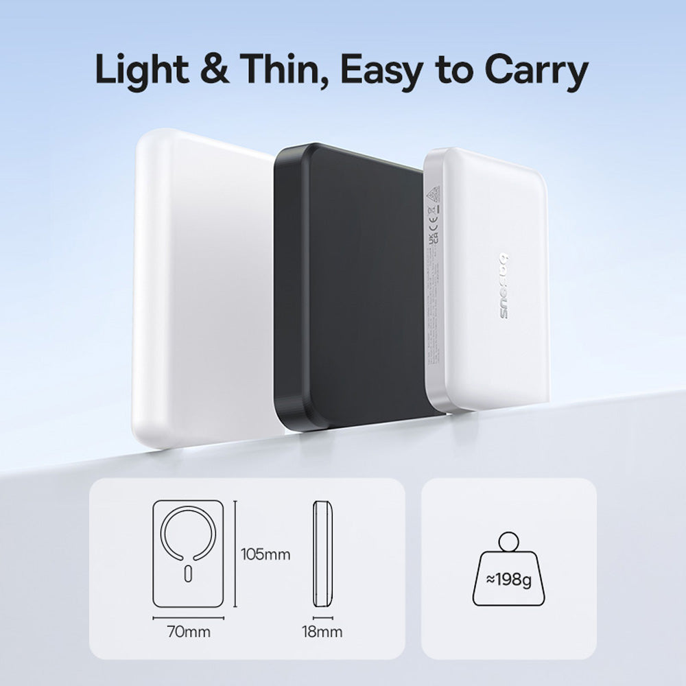 Baseus EnerFill FM11 Magnetic Power Bank 10000mAh 30W - Moon White