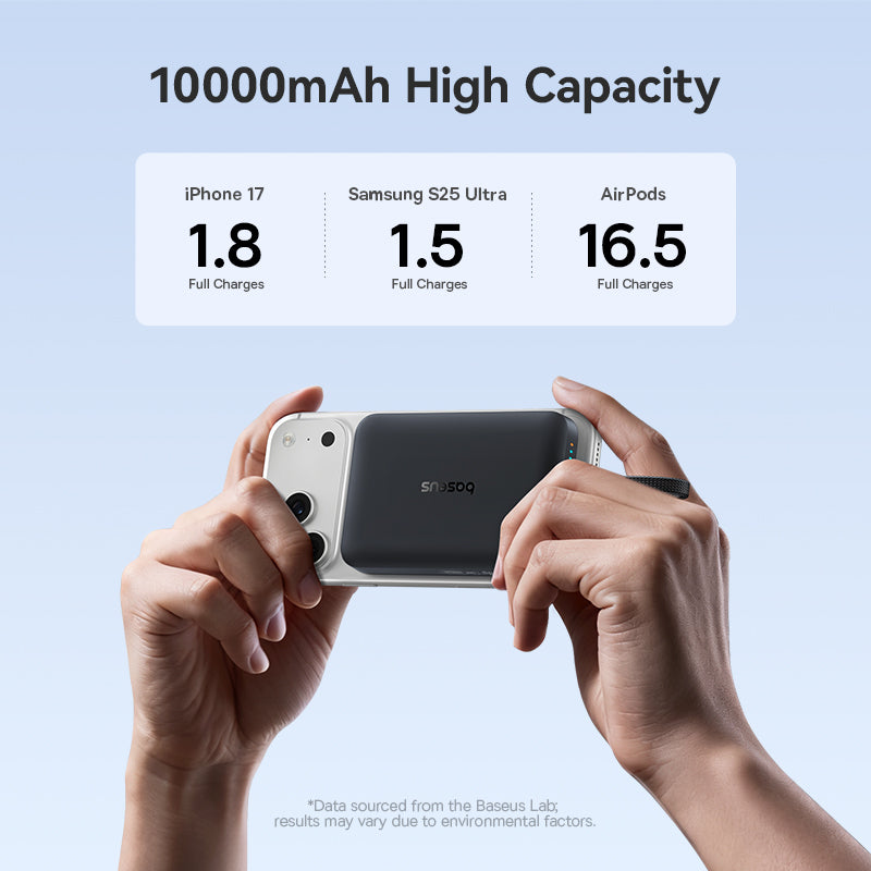 Baseus EnerFill FM11 Magnetic Power Bank with Built-in USB-C Cable 10000mAh 30W - Cosmic