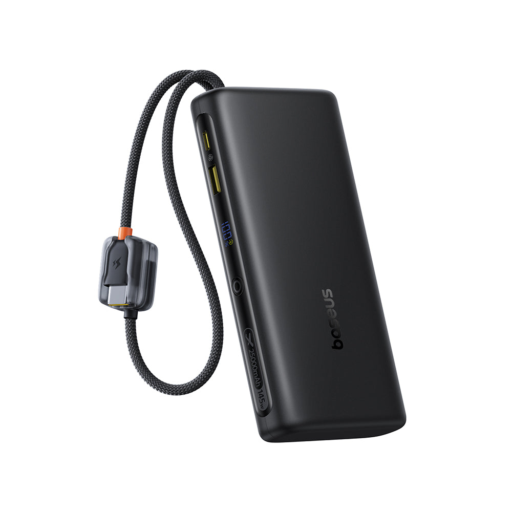 Baseus EnerFill FC41 Digital Display Power Bank with Dual Built-in USB-C Cables 25000mAh 140W - Cosmic Black