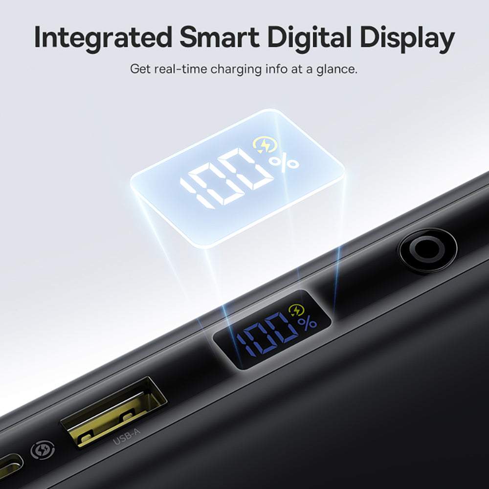 Baseus EnerFill FC41 Digital Display Power Bank with Dual Built-in USB-C Cables 20000mAh 100W - Cosmic Black