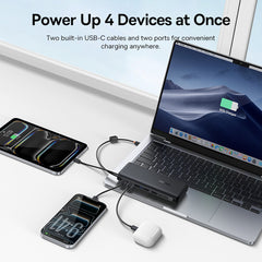 Baseus EnerFill FC41 Digital Display Power Bank with Dual Built-in USB-C Cables 20000mAh 100W - Cosmic Black