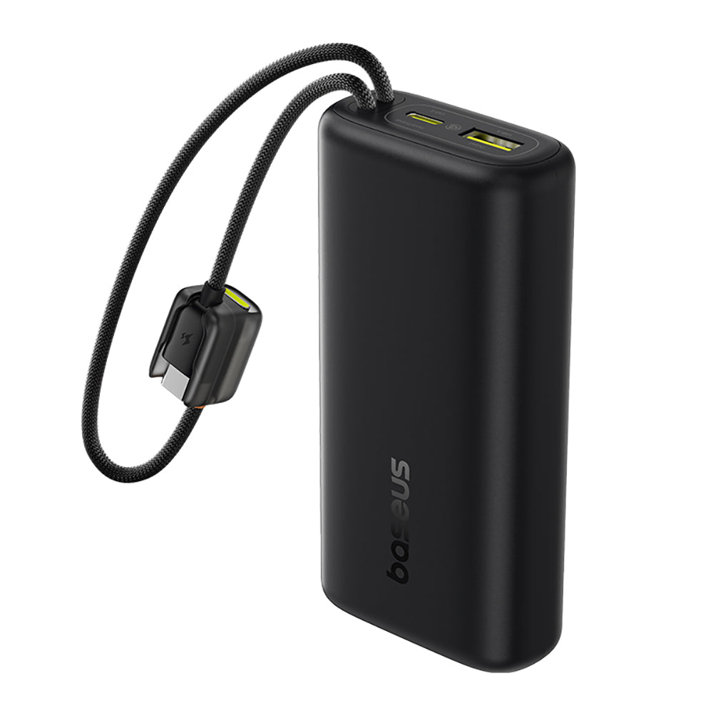 Baseus EnerFill FC41 Digital Display Power Bank with Dual Built-in USB-C Cables 10000mAh 67W - Cosmic Black
