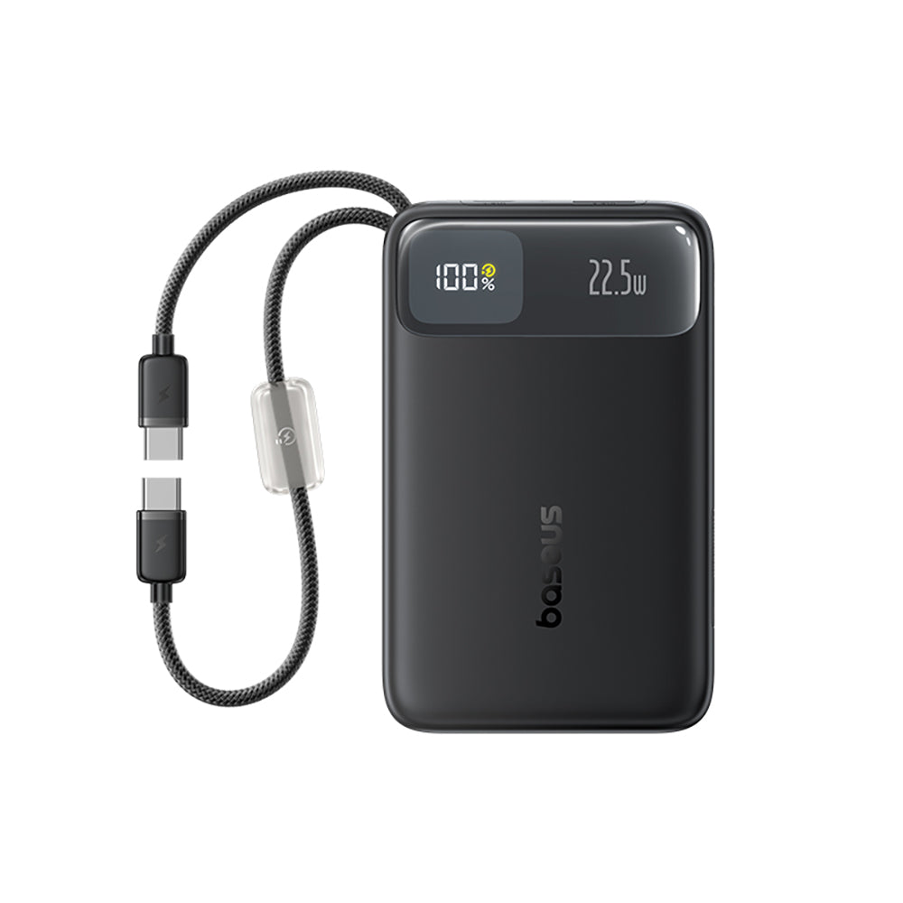 Baseus EnerFill FC11 Digital Display Power Bank with Dual Built-in Cables 10000mAh 22.5W - Beige