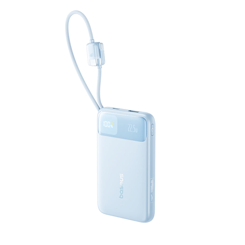 Baseus EnerFill FC11 Digital Display Power Bank with Dual Built-in Cables 10000mAh 22.5W - Beige