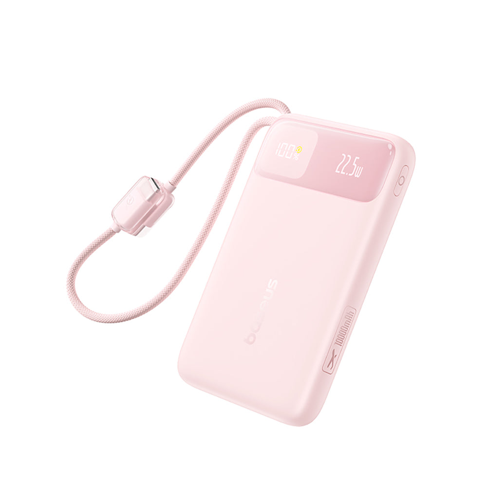 Baseus EnerFill FC11 Digital Display Power Bank with Dual Built-in Cables 10000mAh 22.5W - Beige