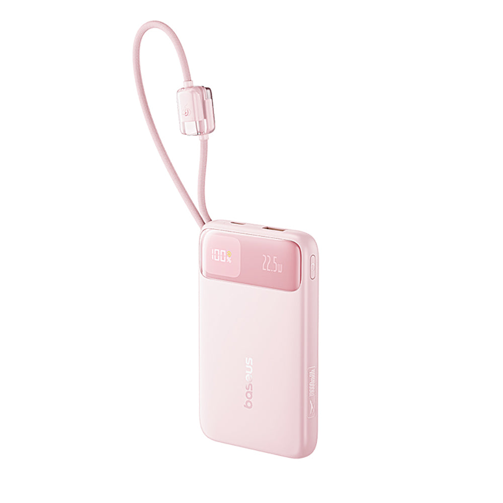 Baseus EnerFill FC11 Digital Display Power Bank with Dual Built-in Cables 10000mAh 22.5W - Beige