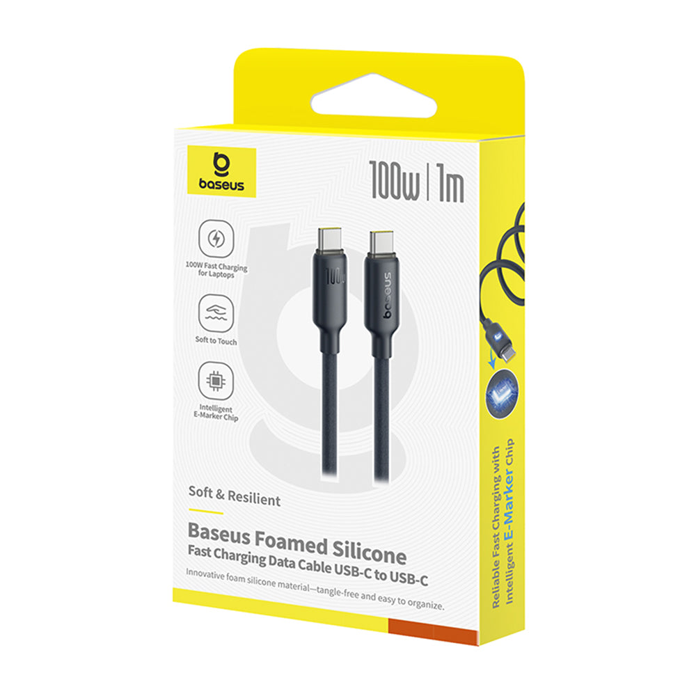 Baseus Foamed Silicone Fast Charging Data Cable Tpye-C to Tpye-C 100W (1m) -Cosmic