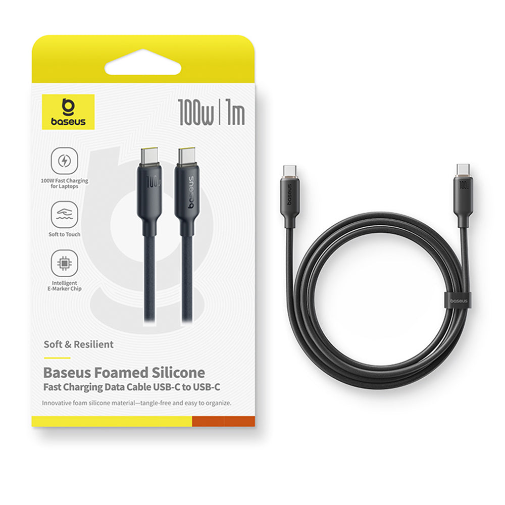 Baseus Foamed Silicone Fast Charging Data Cable Tpye-C to Tpye-C 100W (1m) -Cosmic