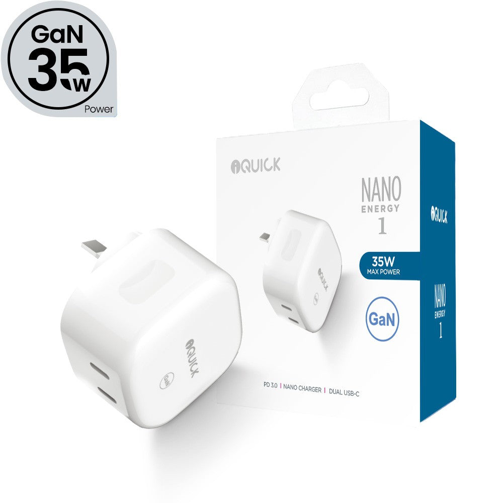 iQuick NANO Energy 2-Port Charger 35W (White)