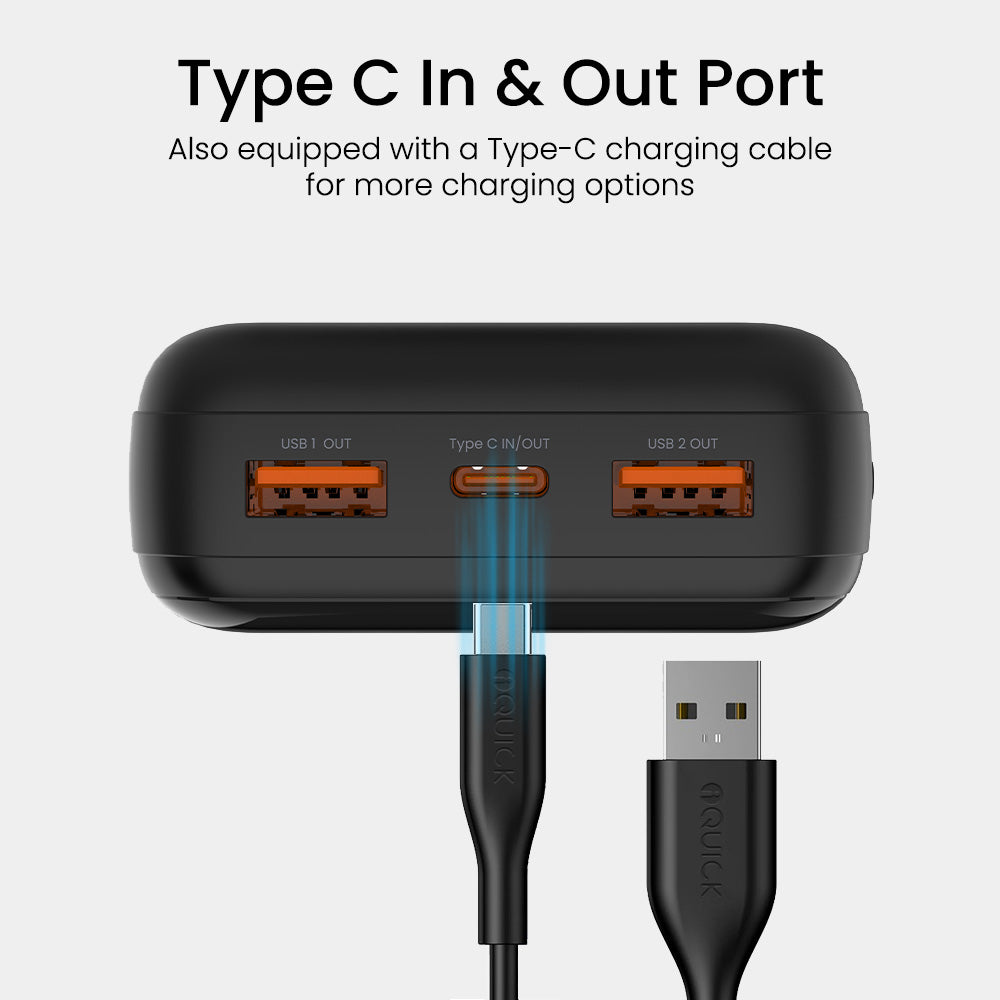 iQuick Power Sqaure 30K 22.5W Power Bank with Digital Display (Black)