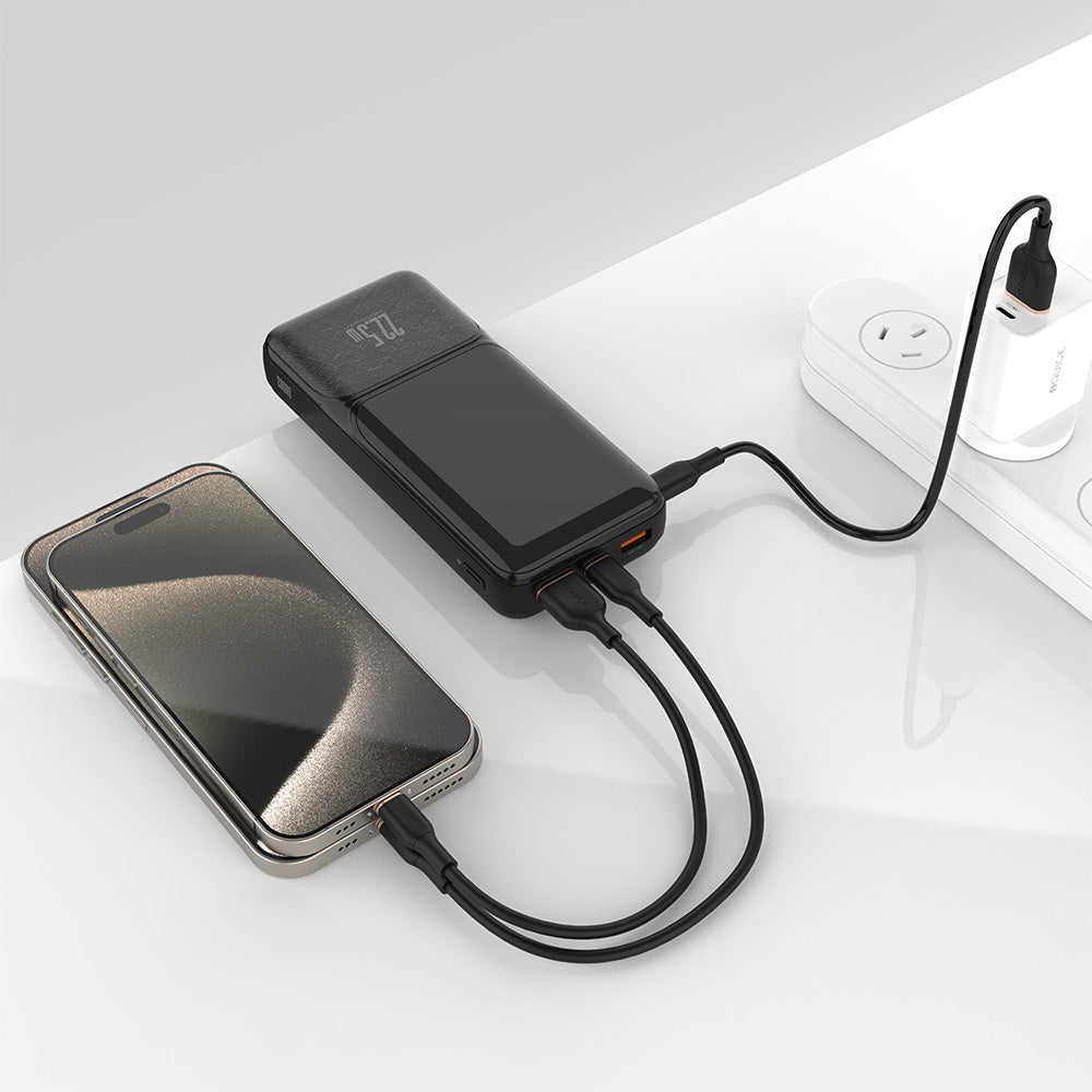 iQuick Power Sqaure 30K 22.5W Power Bank with Digital Display (Black)