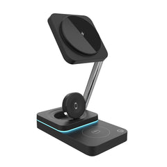 iQuick Twig T6 3-in-1 Foldable Wireless Charger Stand | Fast Charging Dock for Phone, Watch & Earbuds