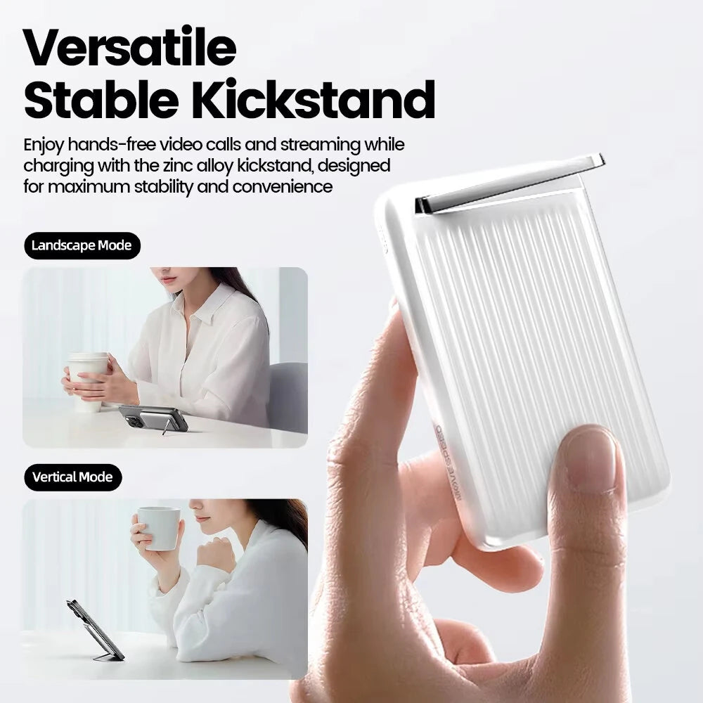 Zinc alloy kickstand for phone with text on stability and convenience