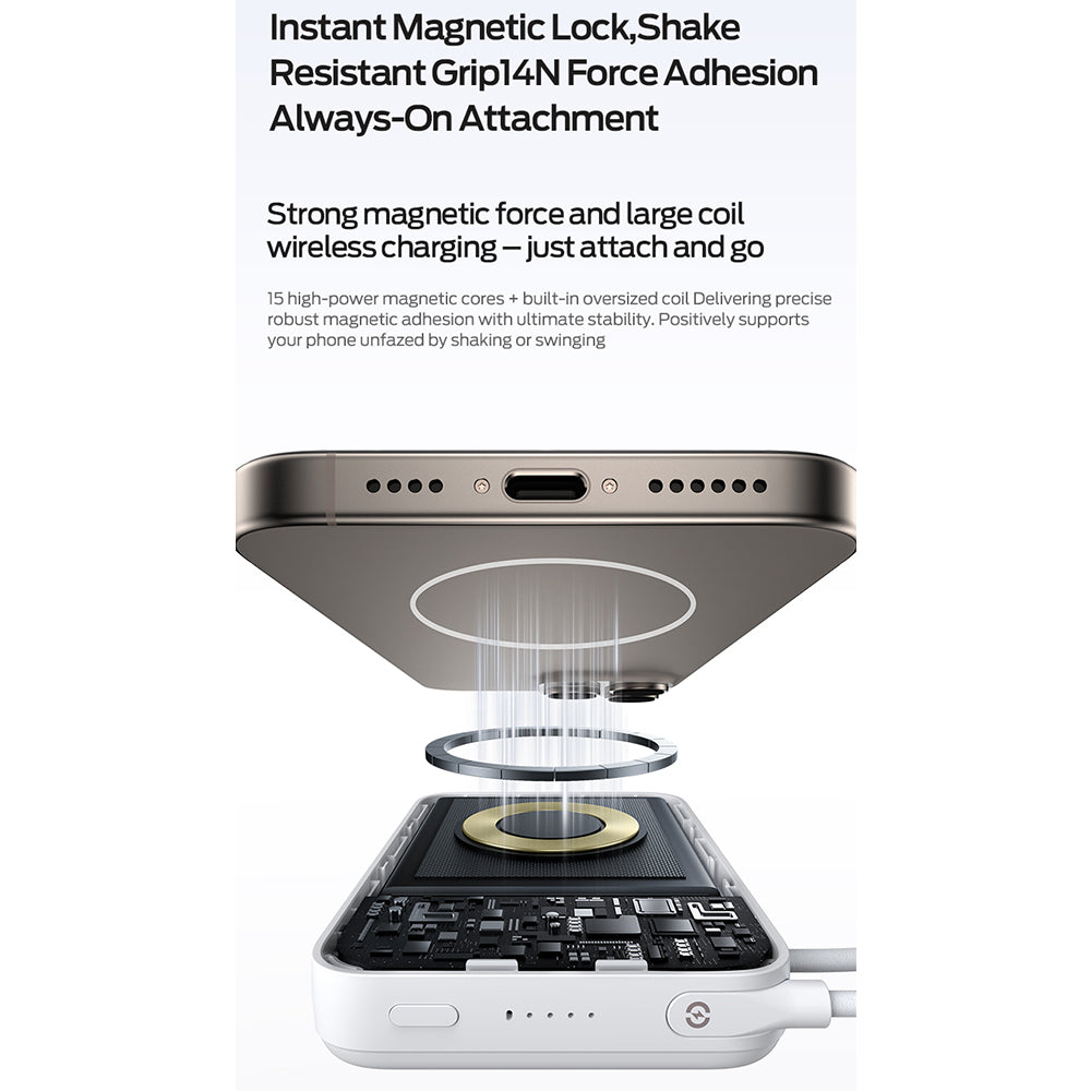 MOVE SPEED MSP16 Magnetic Wireless Gan Charging Mobile Power Bank with Bracket 10000mAh 22.5W
