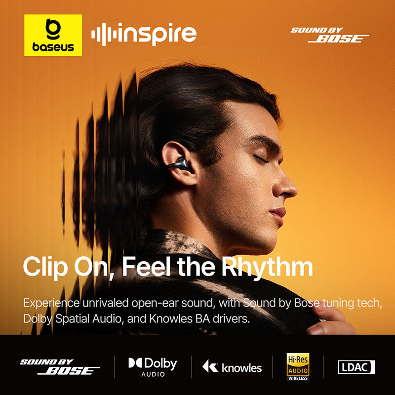 Baseus Inspire XC1 Open-Back True Wireless Bluetooth Headphones with App EQ & IP66 Water Resistance
