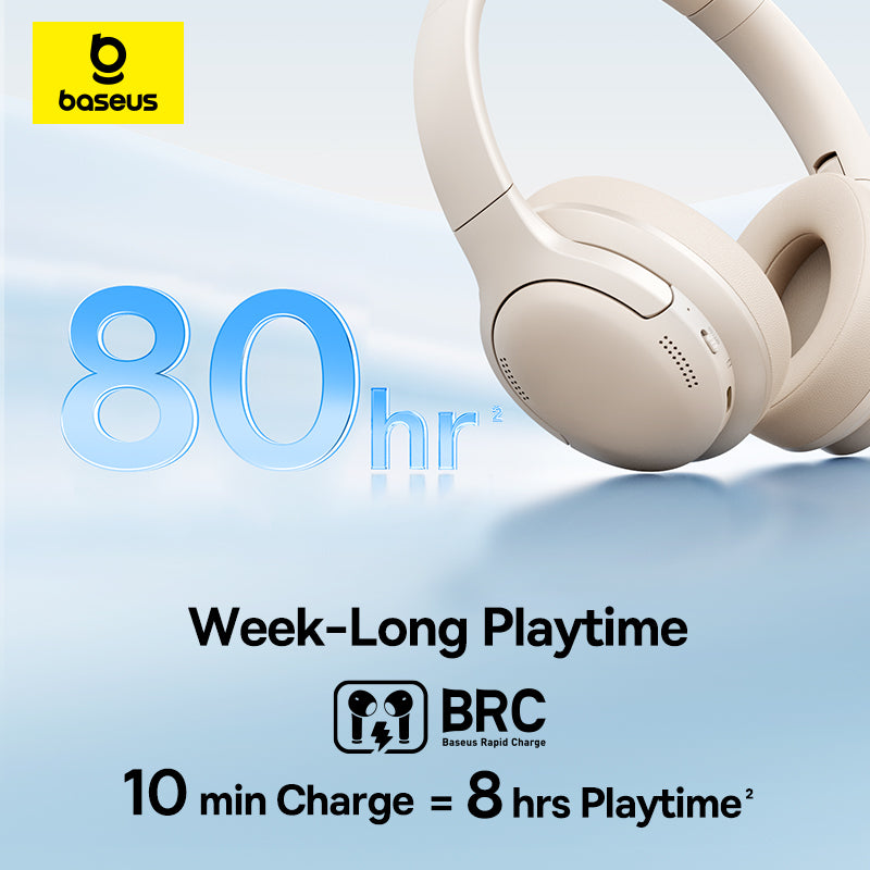 Baseus Wireless Noise Cancelling Headphones (Bluetooth 6.0 | 75H Battery | AI ENC)