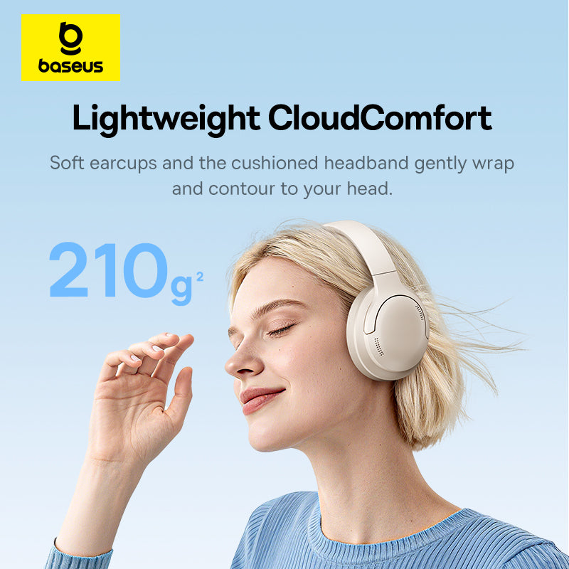 Baseus Wireless Noise Cancelling Headphones (Bluetooth 6.0 | 75H Battery | AI ENC)