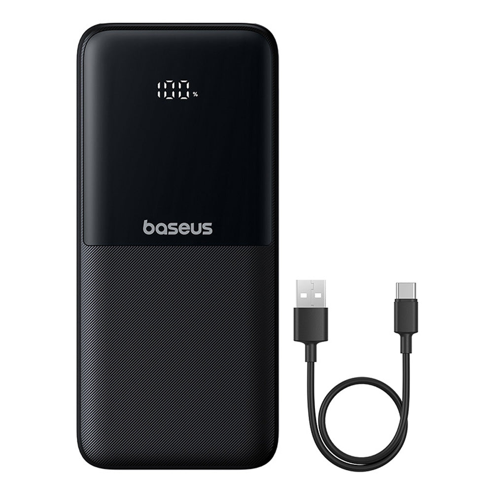 Baseus Lipow 10000mAh Dual-Cable Power Bank with Digital Display (Cosmic) – 22.5W Fast Charge, Built-in USB-C & Lightning
