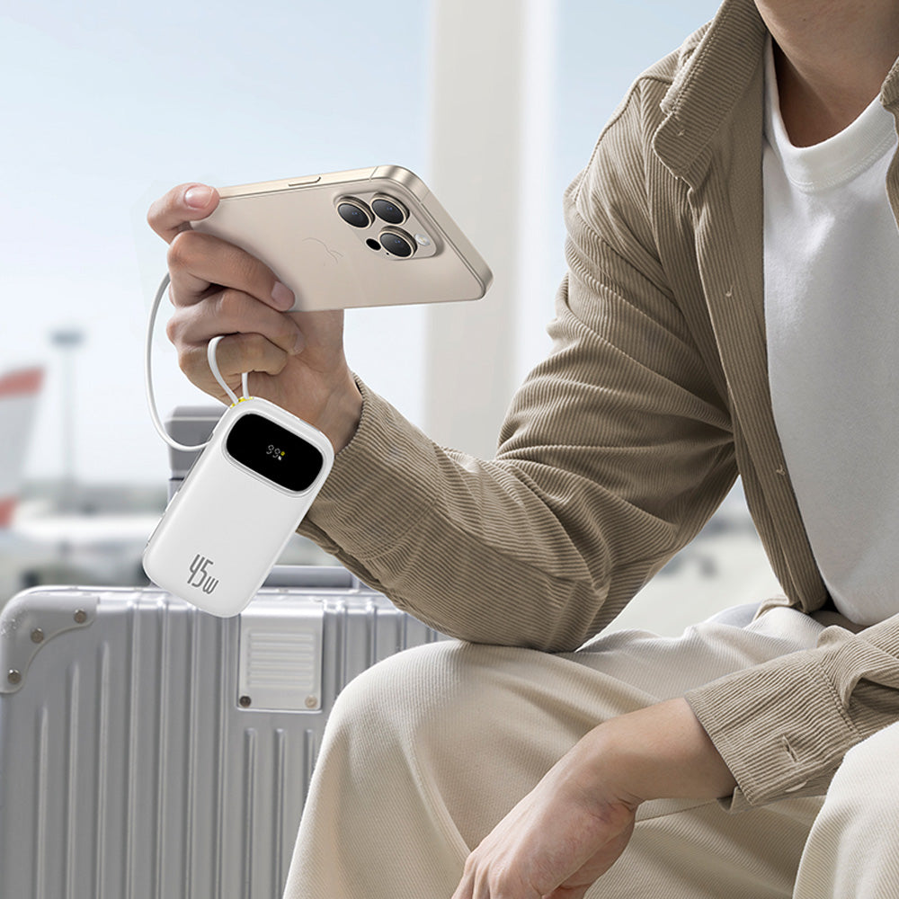 Baseus PPQD3-1040 Power Bank 10000mAh 45W Mini Portable with Built-in Dual USB-C Cables