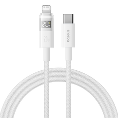 Baseus Display 2 20W Fast-Charging USB-C to iPhone Cable with Digital Display (1 m&2m, Cosmic Black & White)