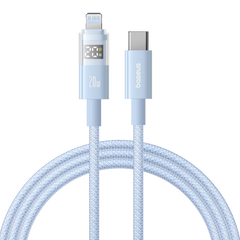 Baseus Display 2 20W Fast-Charging USB-C to iPhone Cable with Digital Display (1 m&2m, Cosmic Black & White)