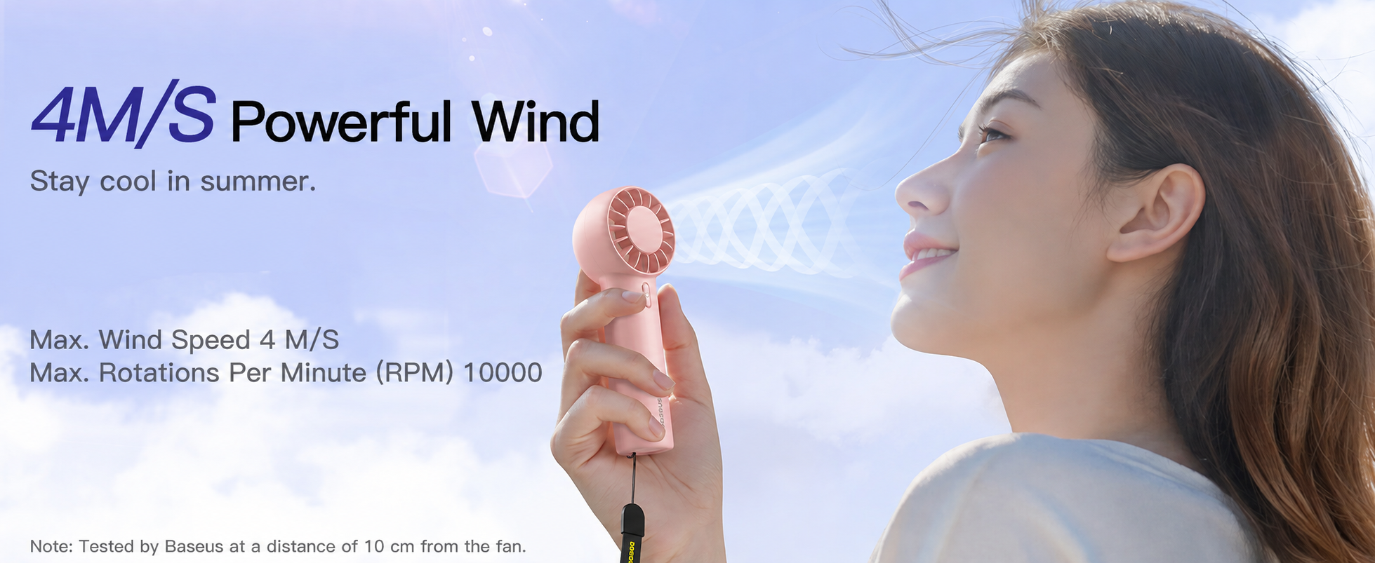 Baseus GoTrip DTI Mini Turbine Handheld Fan – 3-Speed Portable Fan