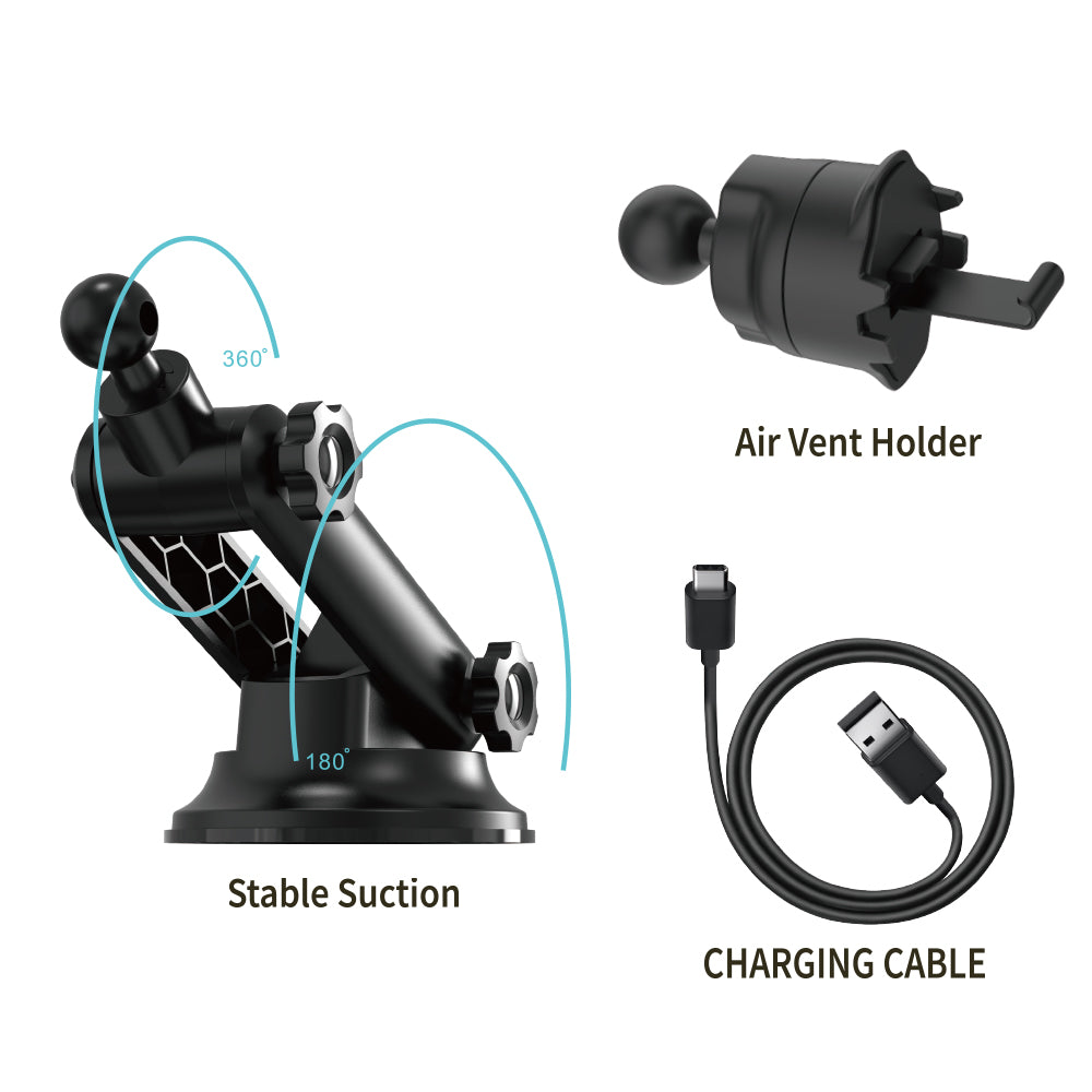iQuick Q5 Automatic Wireless Car Mount | 15W Fast Charging, Auto-Grip, 360° Adjustable