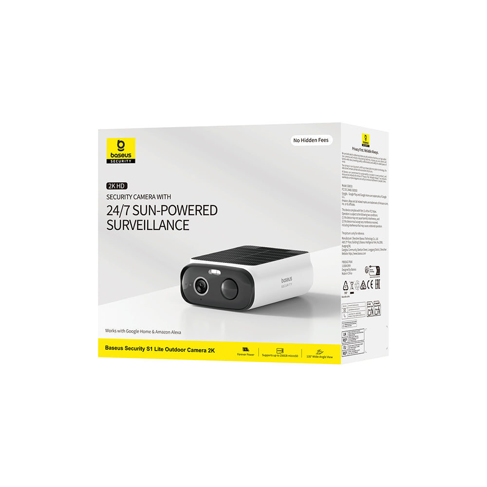 Baseus Security S1 Lite Outdoor Camera 2K Solar-Powered - White