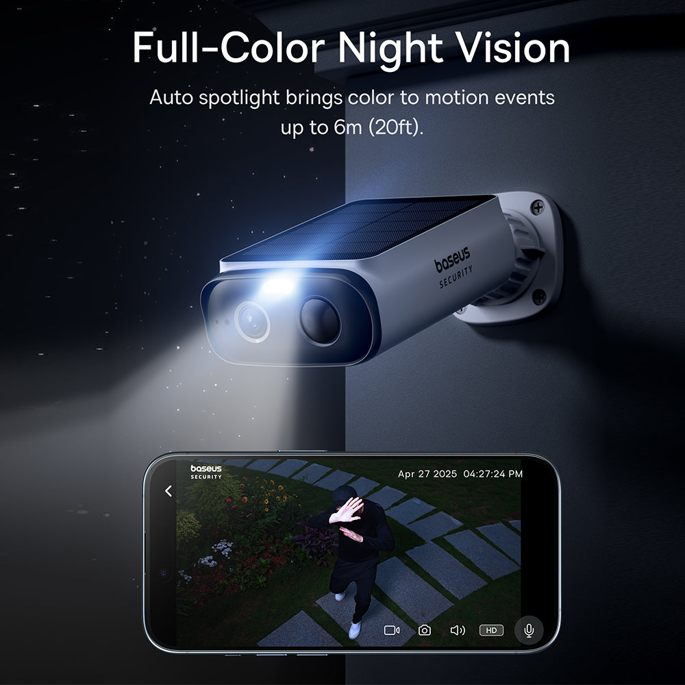 Baseus Security S1 Lite Outdoor Camera 2K Solar-Powered - White