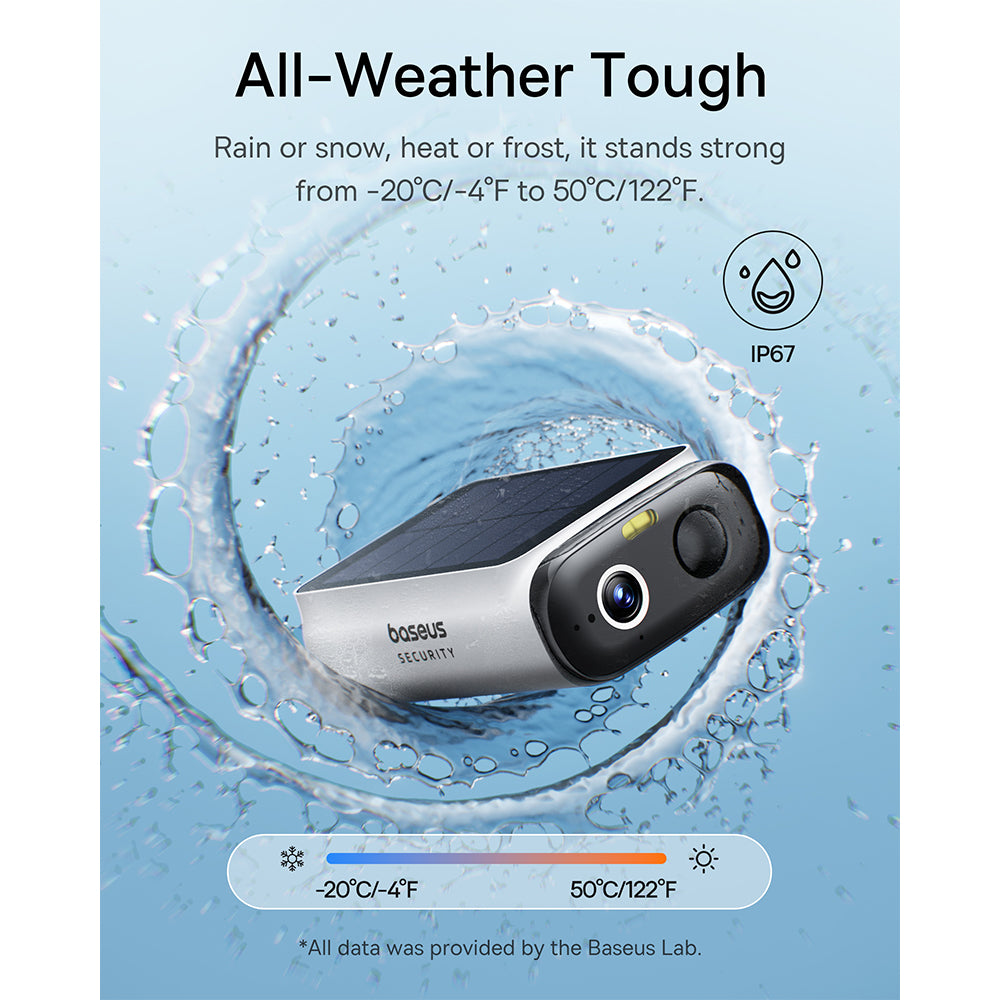 Baseus Security S1 Lite Outdoor Camera 2K Solar-Powered - White