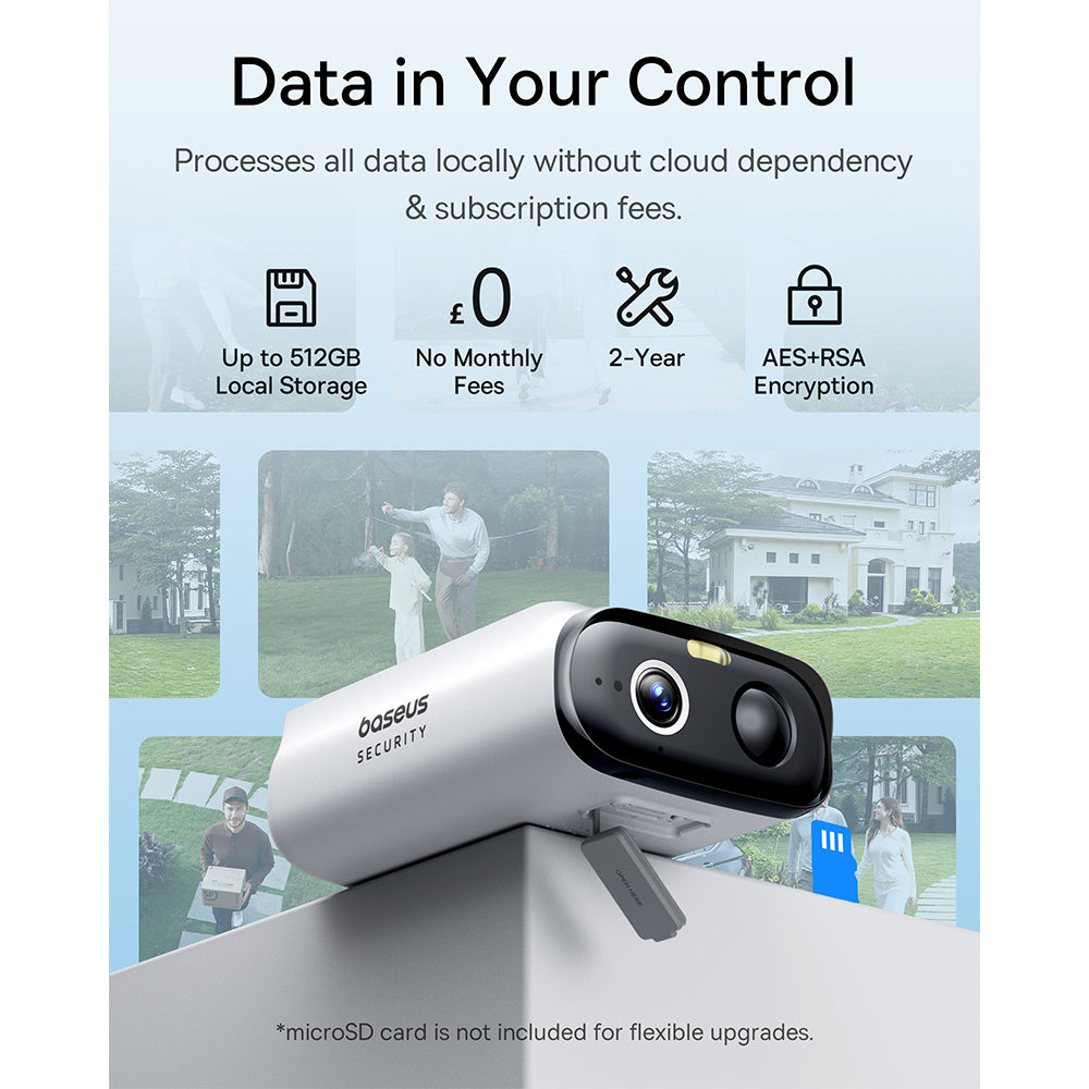 Baseus Security S1 Lite Outdoor Camera 2K Solar-Powered - White