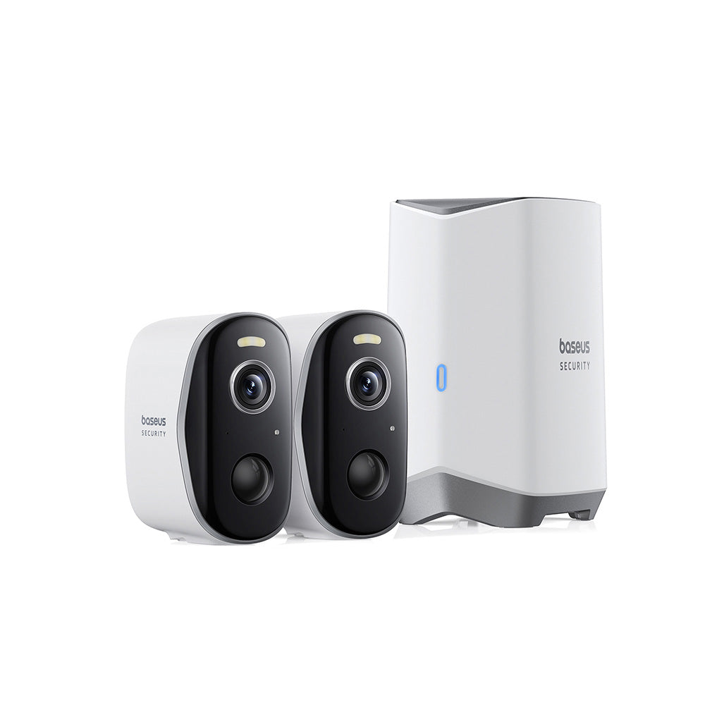 Baseus Security N1 Outdoor Camera 2K 2-Cam Kit with Local Storage - White