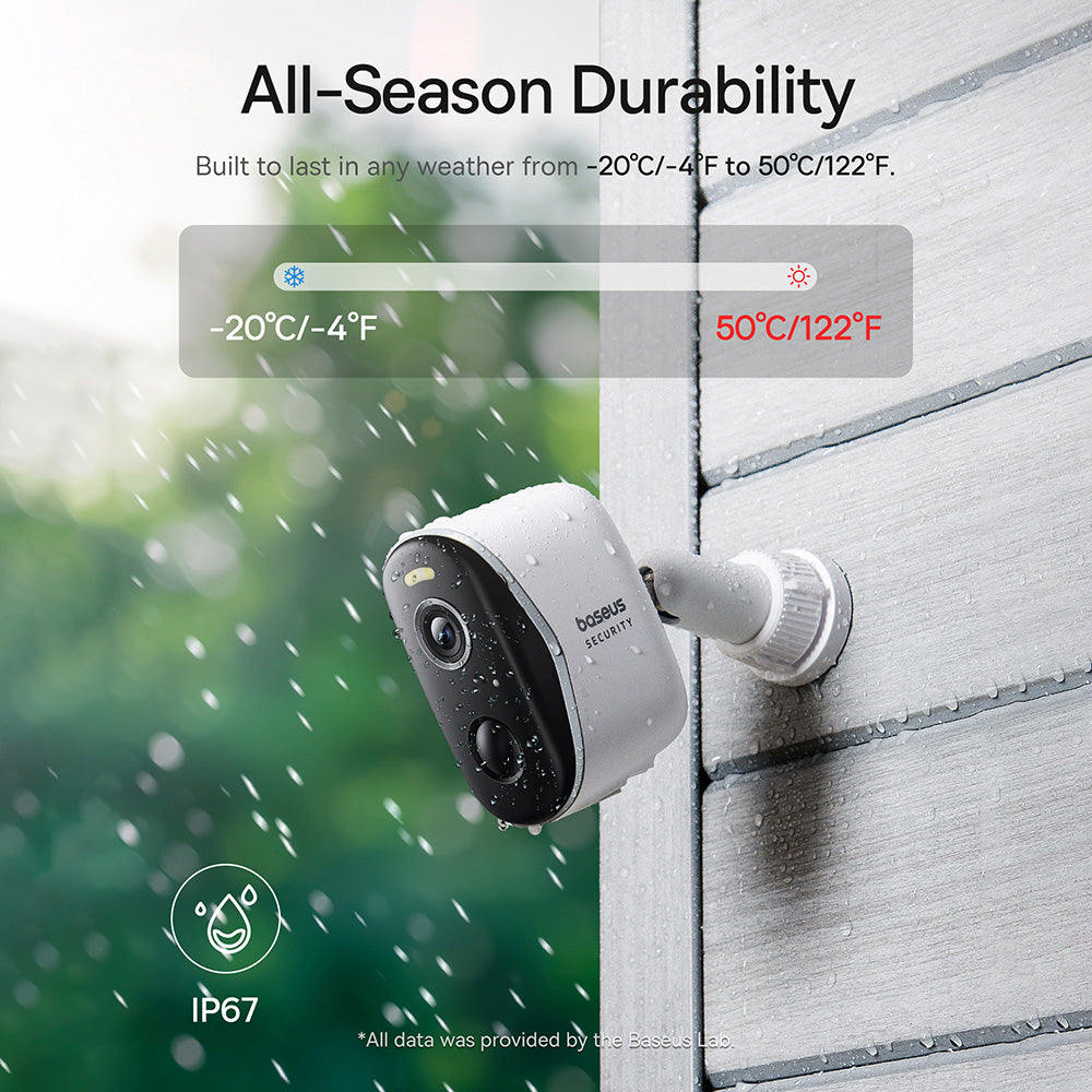 Baseus Security N1 Outdoor Camera 2K 2-Cam Kit with Local Storage - White