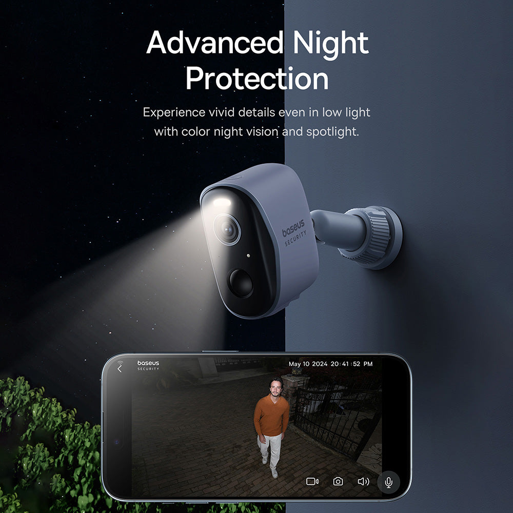 Baseus Security N1 Outdoor Camera 2K 2-Cam Kit with Local Storage - White