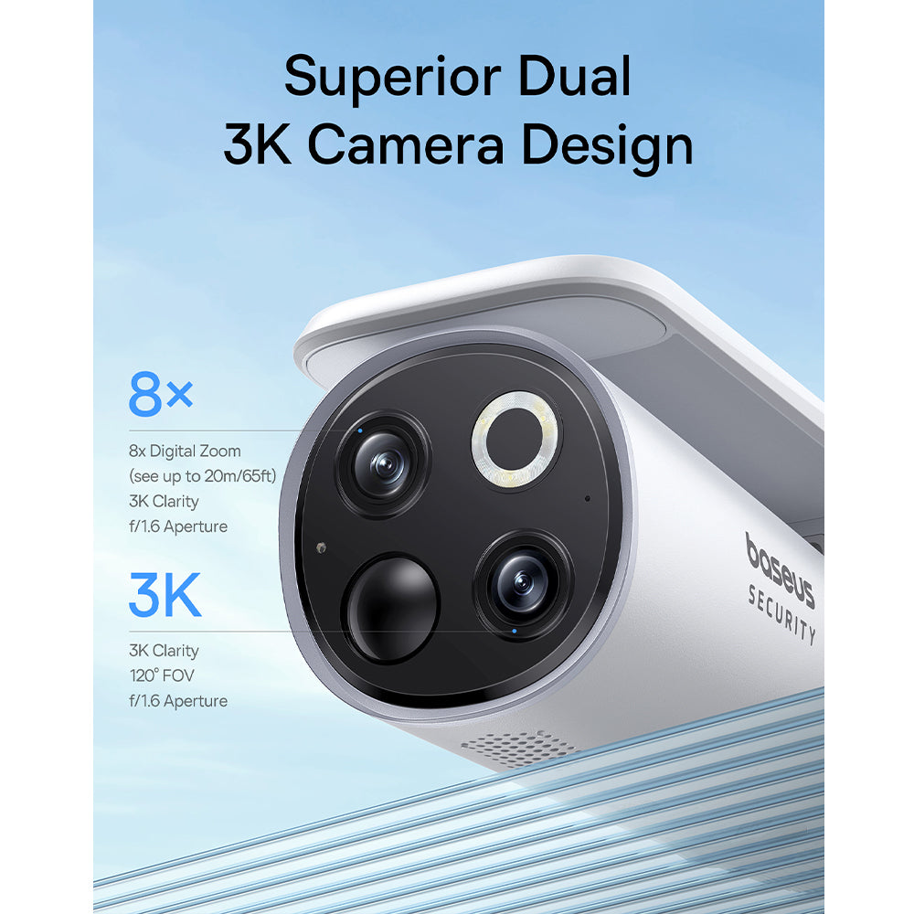 Baseus Security S1 Pro Kit Outdoor Dual Camera 2-Cam 3K-White