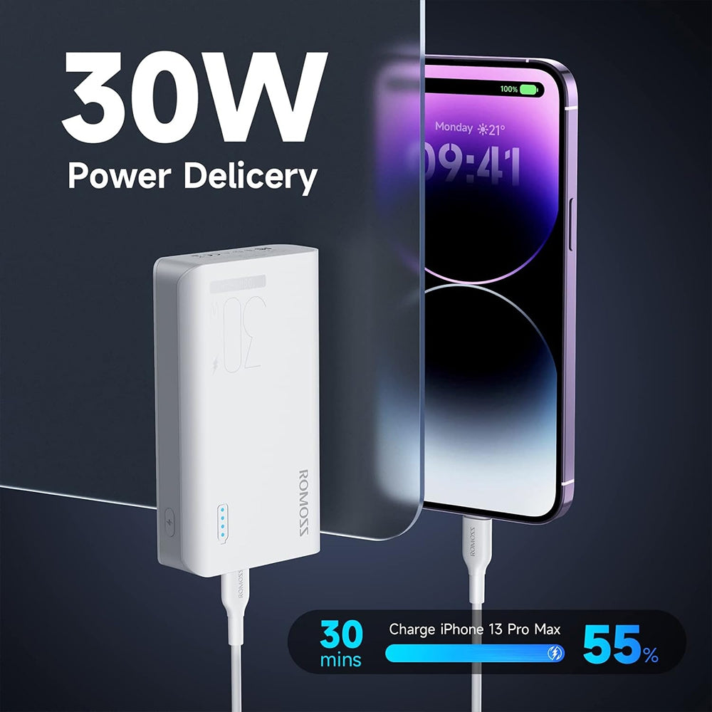 Romoss Sense4S Pro 10K Two-way Fast Charging Power Bank (White)